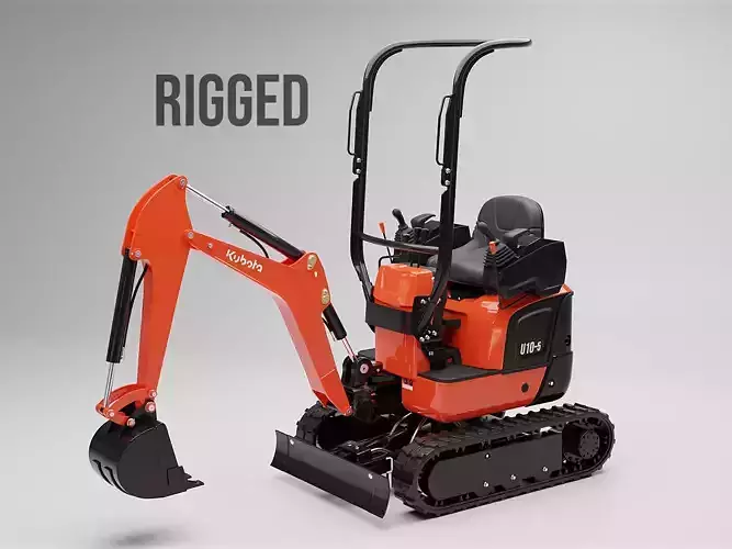 Kubota U10-5 mini-excavator 3D model