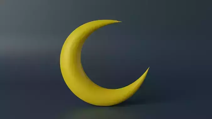 Moon Icon Low-poly 3D model