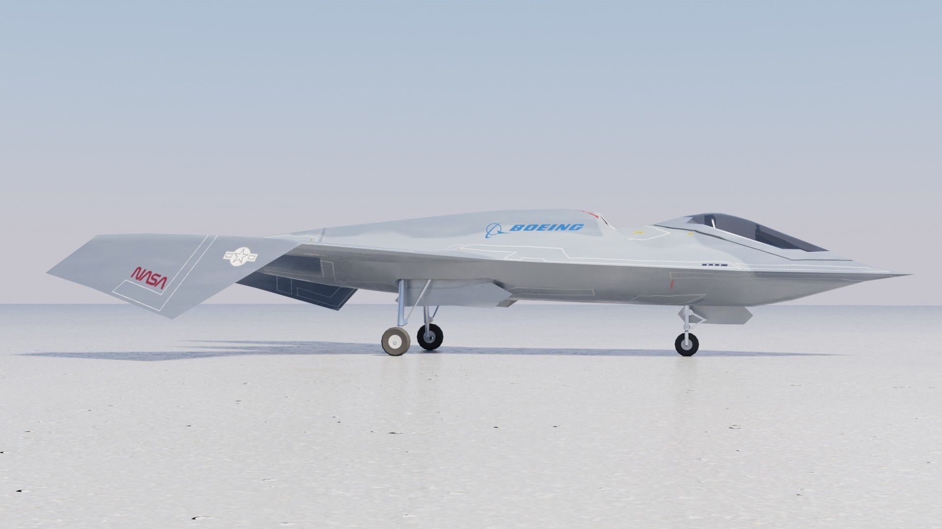 Boeing YF-118 Bird of Prey Low-poly 3D model_6