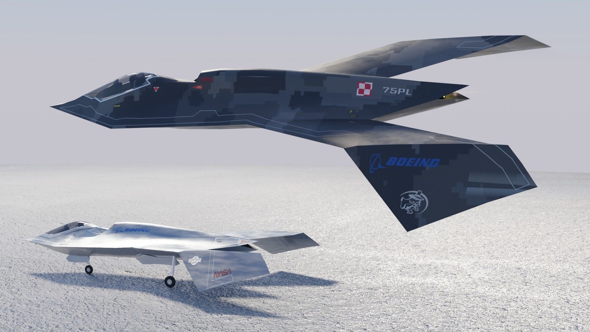 Boeing YF-118 Bird of Prey Low-poly 3D model_18
