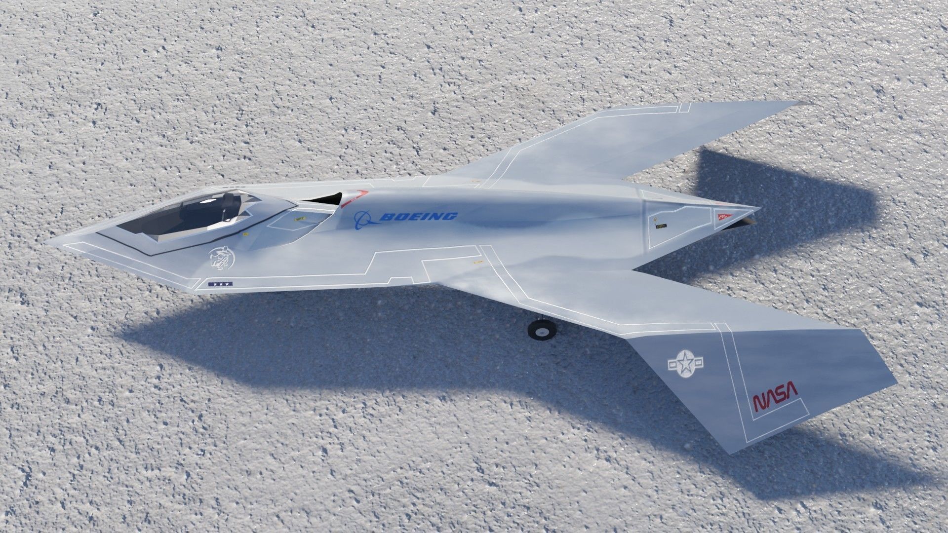 Boeing YF-118 Bird of Prey Low-poly 3D model_2