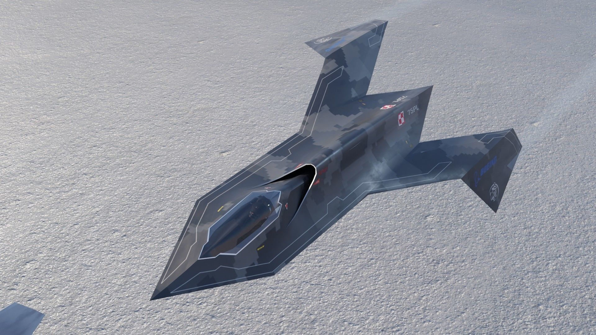 Boeing YF-118 Bird of Prey Low-poly 3D model_11