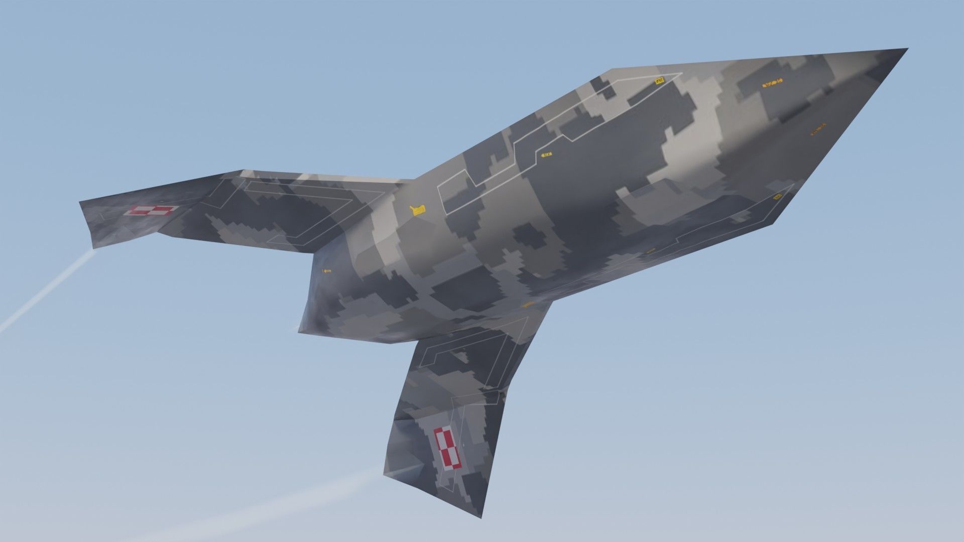 Boeing YF-118 Bird of Prey Low-poly 3D model_9
