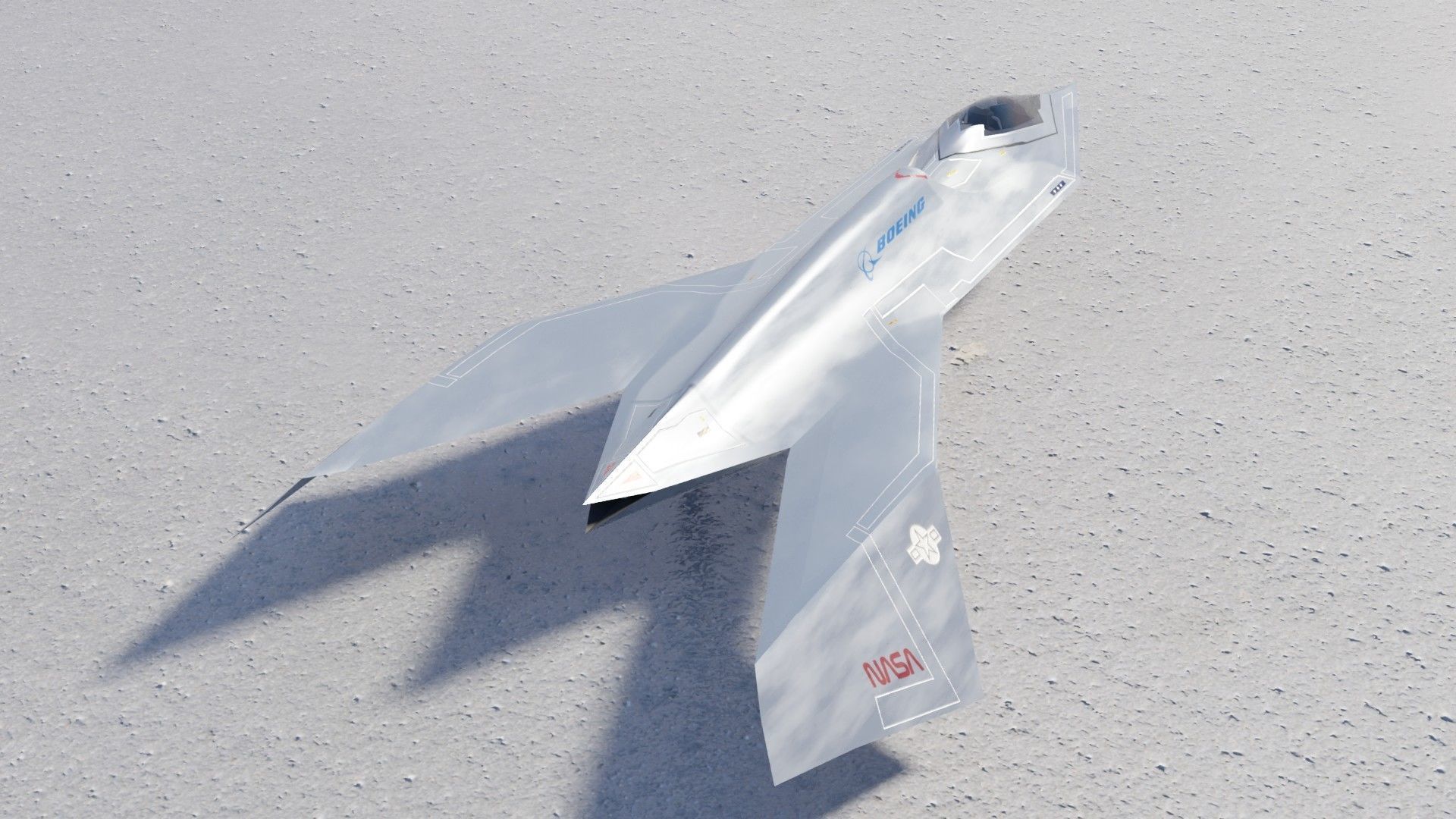 Boeing YF-118 Bird of Prey Low-poly 3D model_7