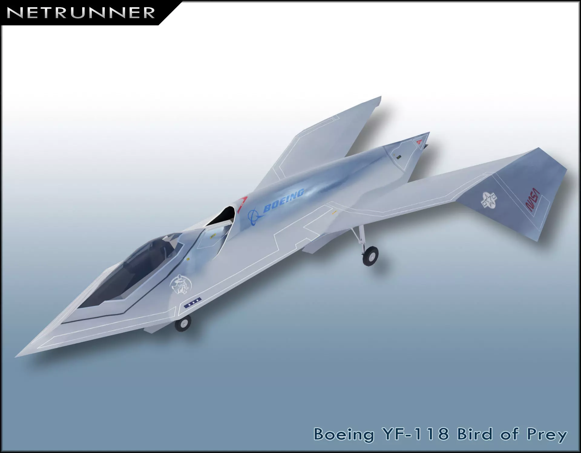 Boeing YF-118 Bird of Prey Low-poly 3D model_0