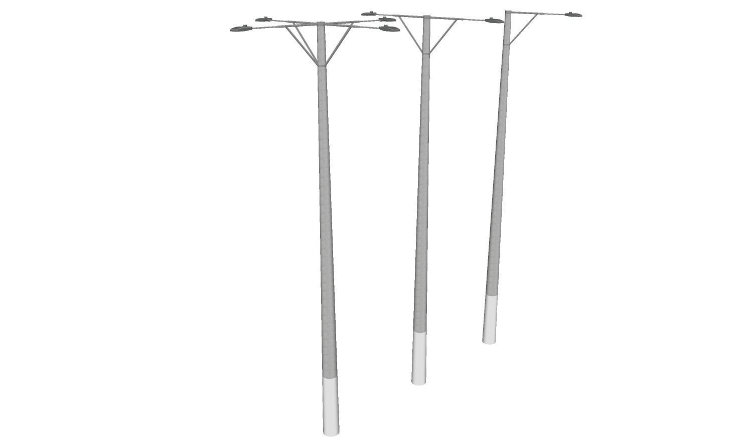 Concrete Lamp Post - Light Pole - Street Light - Group 05 3D model_4