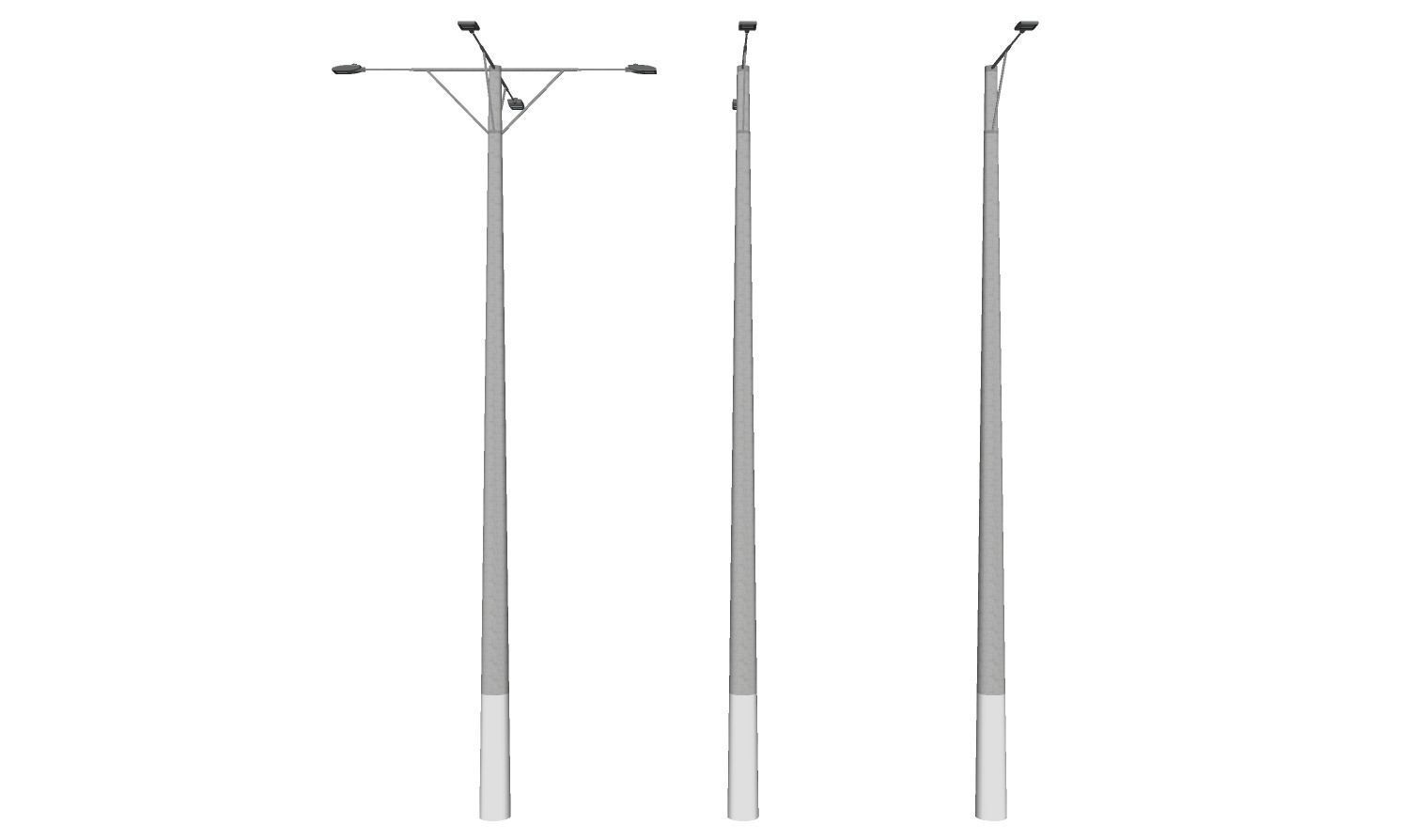 Concrete Lamp Post - Light Pole - Street Light - Group 05 3D model_3