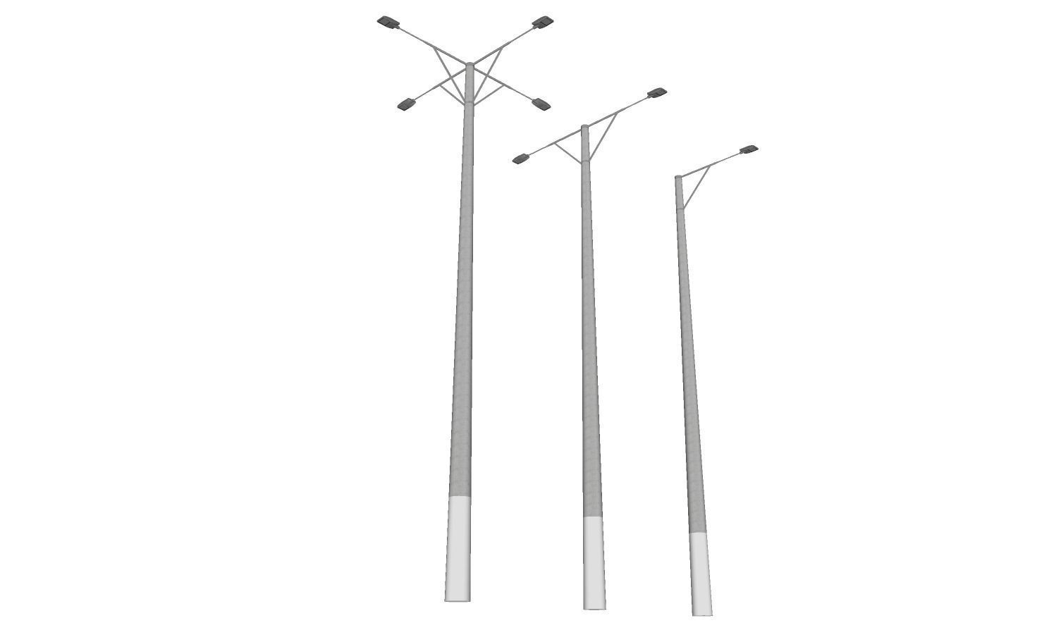 Concrete Lamp Post - Light Pole - Street Light - Group 05 3D model_2