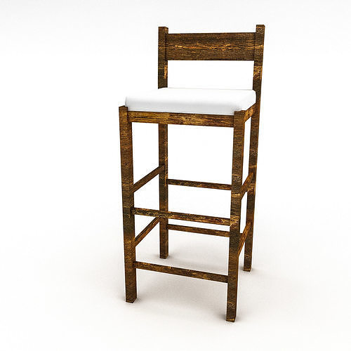 bohemian bar chair 3D Low-poly 3D model