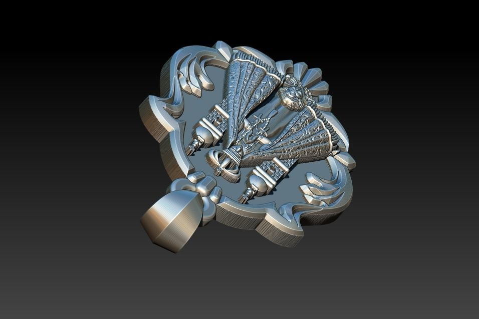 Aparecida pendant with ornate design 3D print model_18