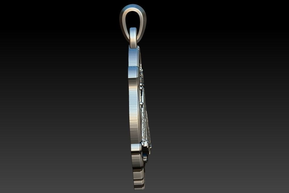 Aparecida pendant with ornate design 3D print model_7