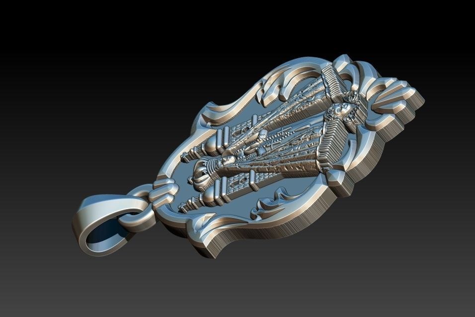 Aparecida pendant with ornate design 3D print model_20