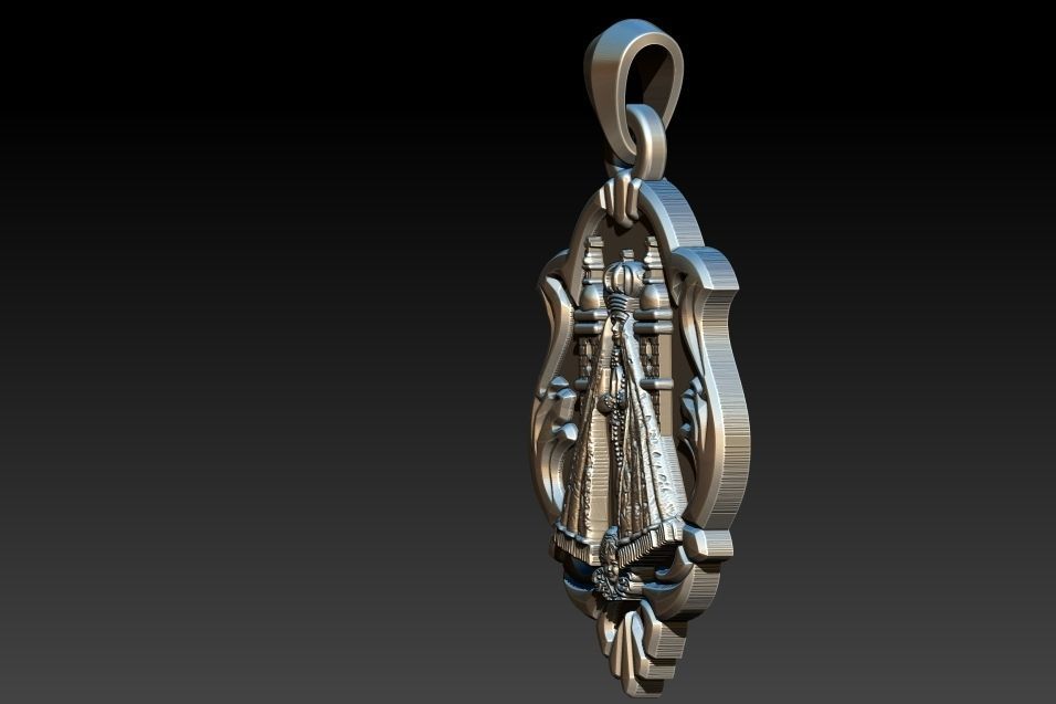 Aparecida pendant with ornate design 3D print model_10