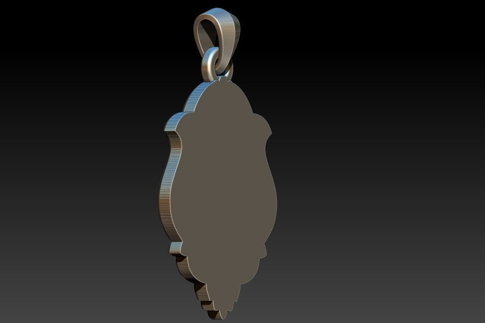 Aparecida pendant with ornate design 3D print model_9