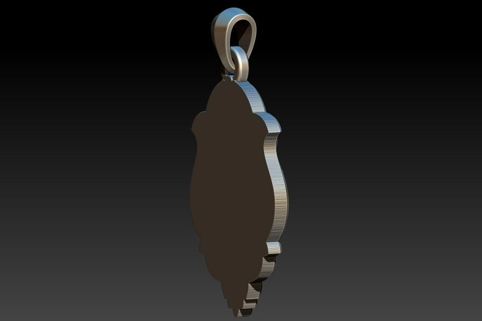 Aparecida pendant with ornate design 3D print model_8