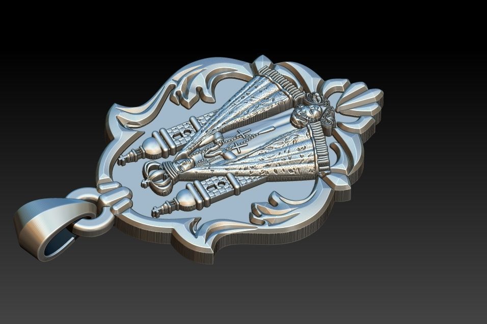 Aparecida pendant with ornate design 3D print model_19
