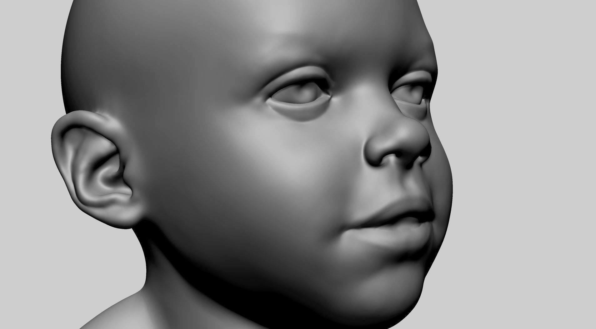 Baby Head Printable 3D print model_9
