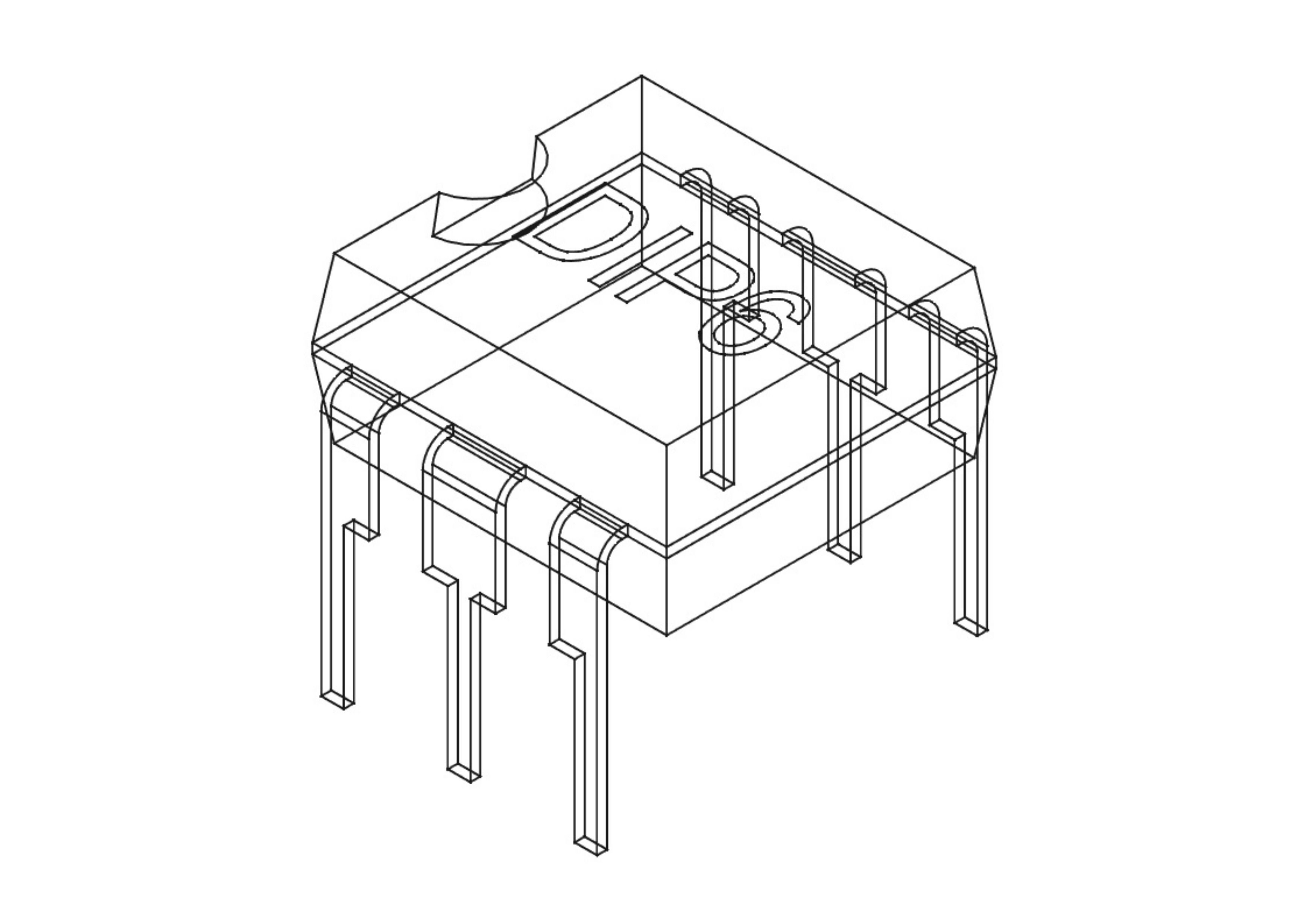 DIP6 IC case 3D model_1