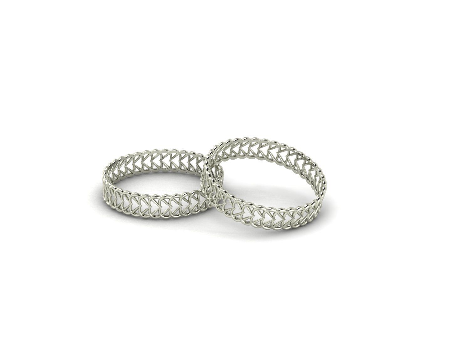 Heart chained ring for valentine 3D model 3D printable | CGTrader