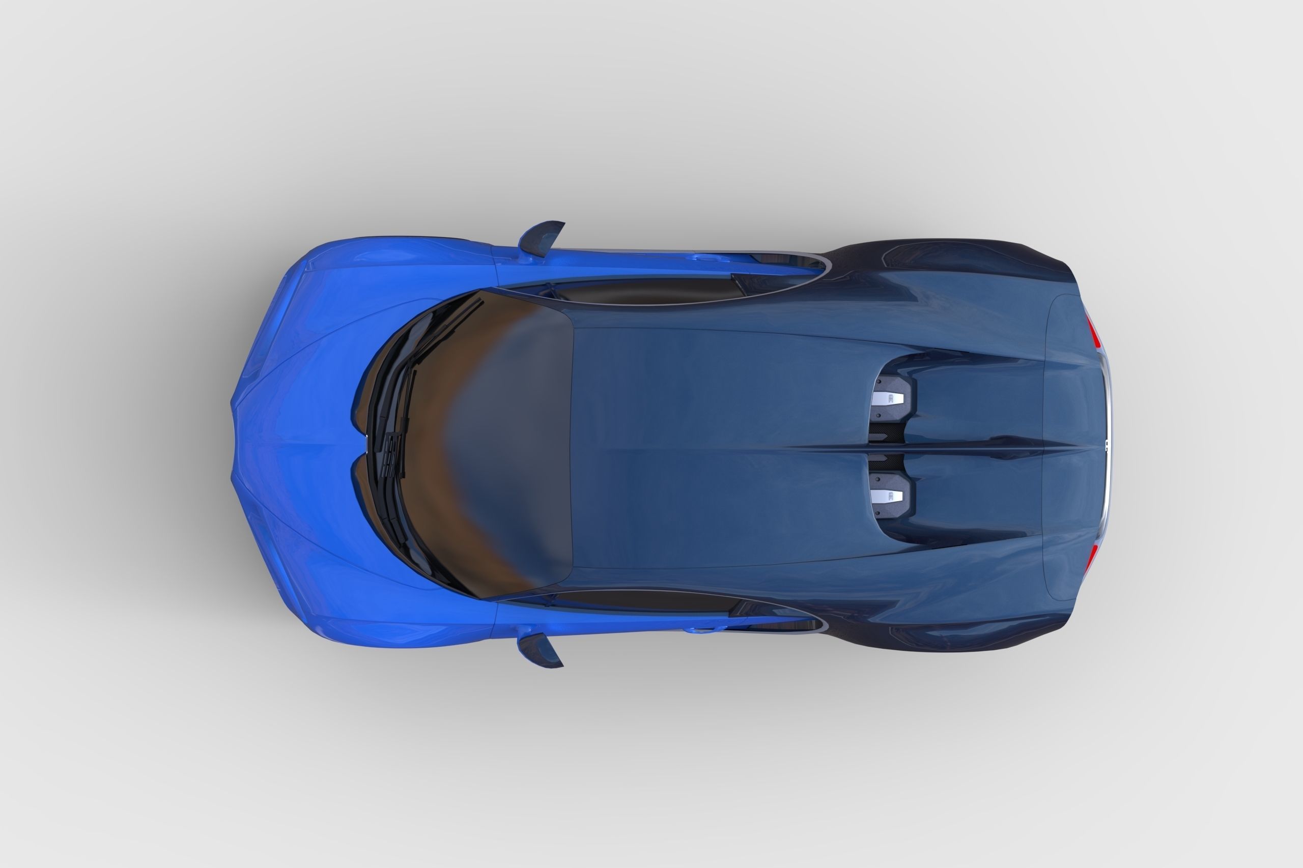 Bugatti Chiron Low-poly 3D model_3