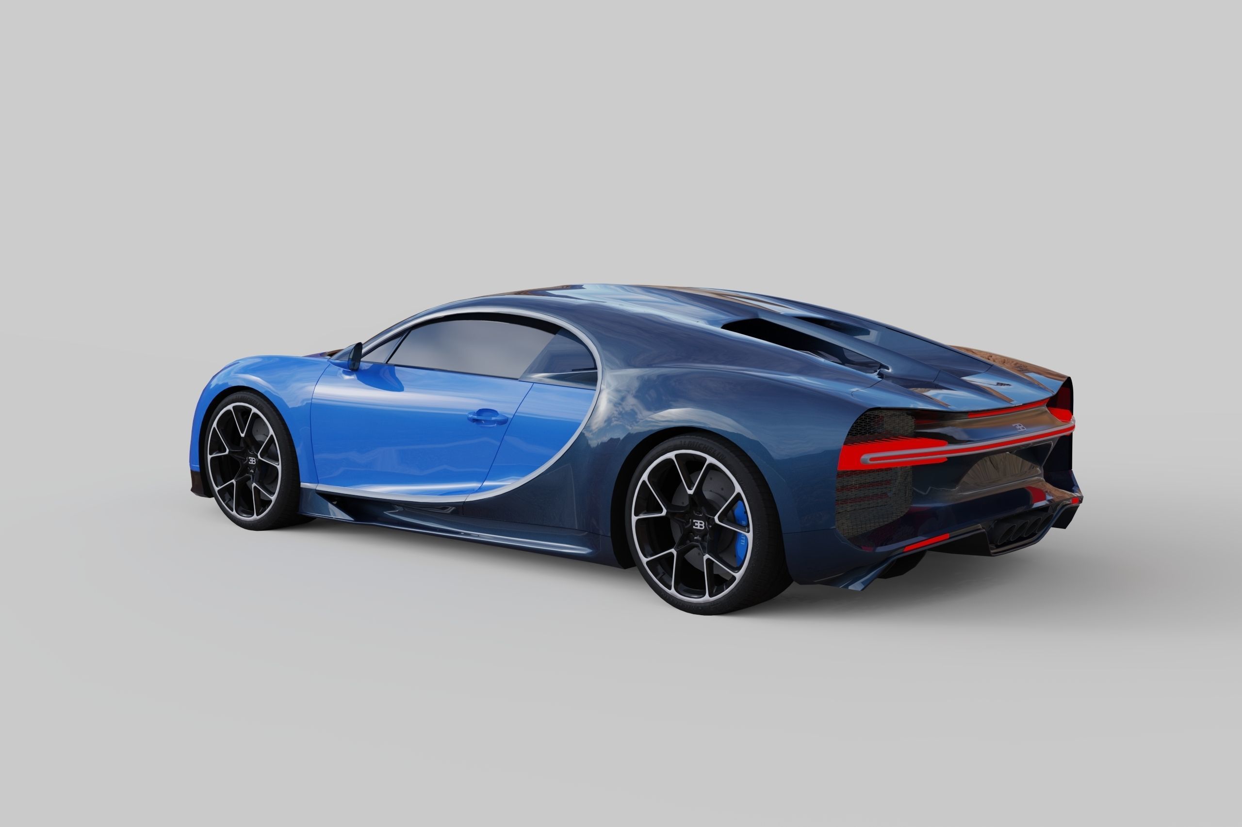Bugatti Chiron Low-poly 3D model_1