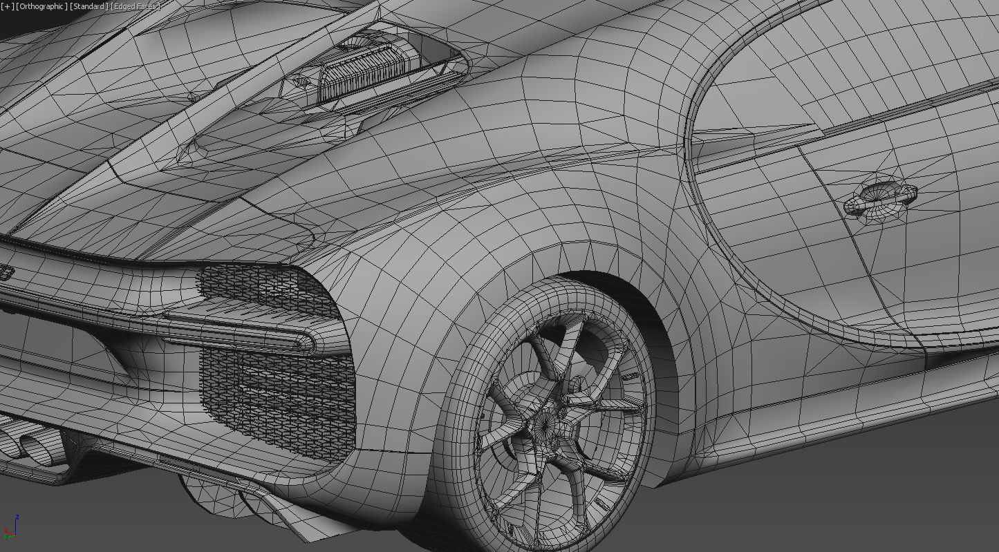 Bugatti Chiron Low-poly 3D model_10