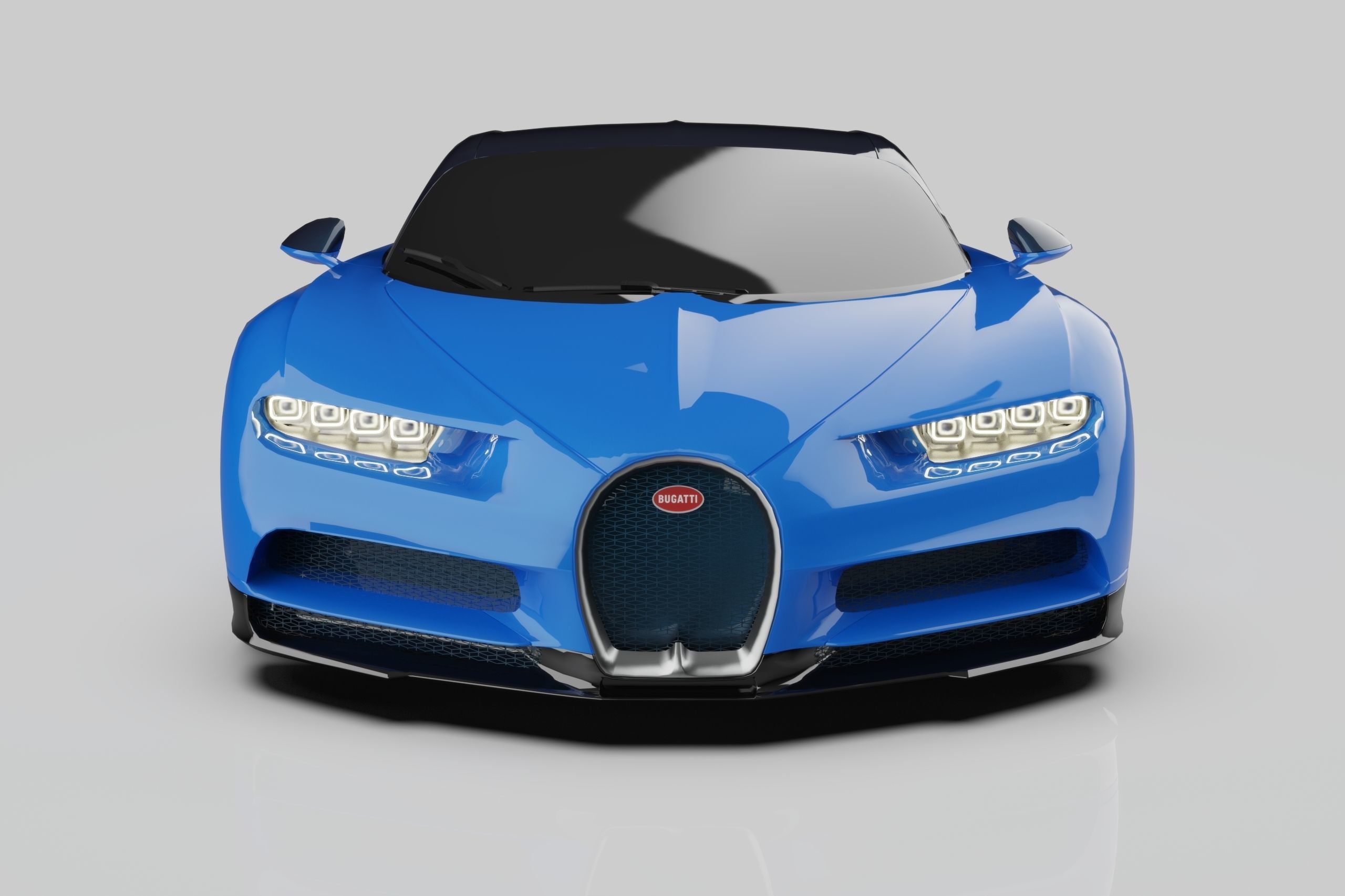 Bugatti Chiron Low-poly 3D model_4