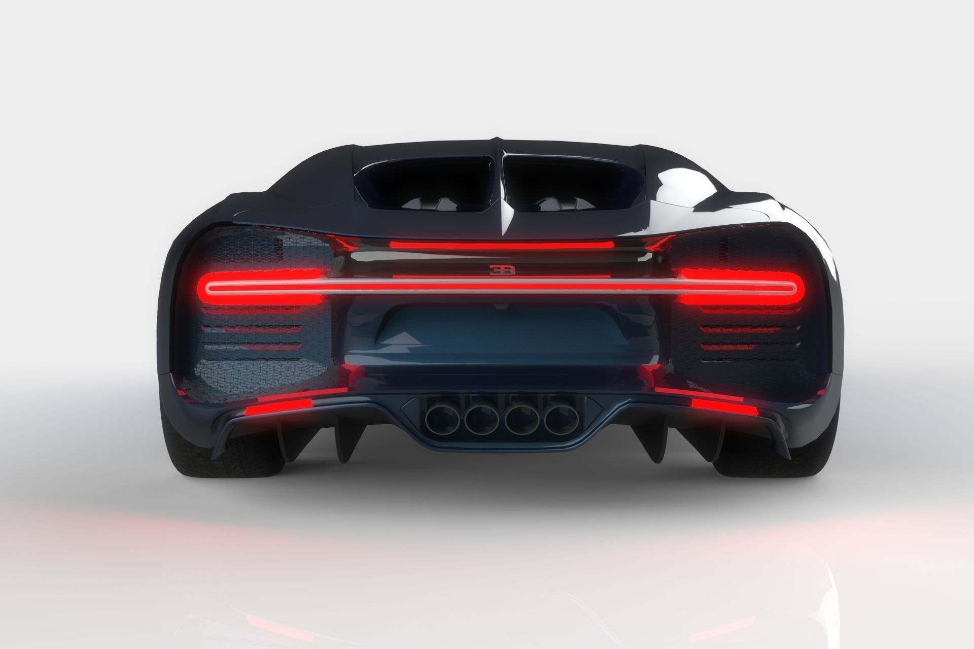 Bugatti Chiron Low-poly 3D model_5
