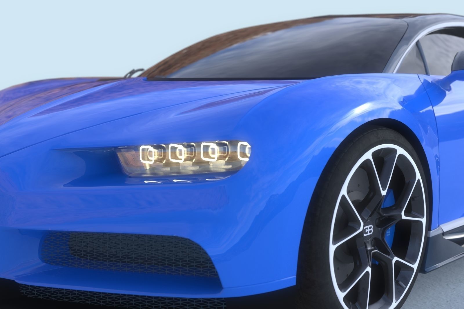 Bugatti Chiron Low-poly 3D model_6