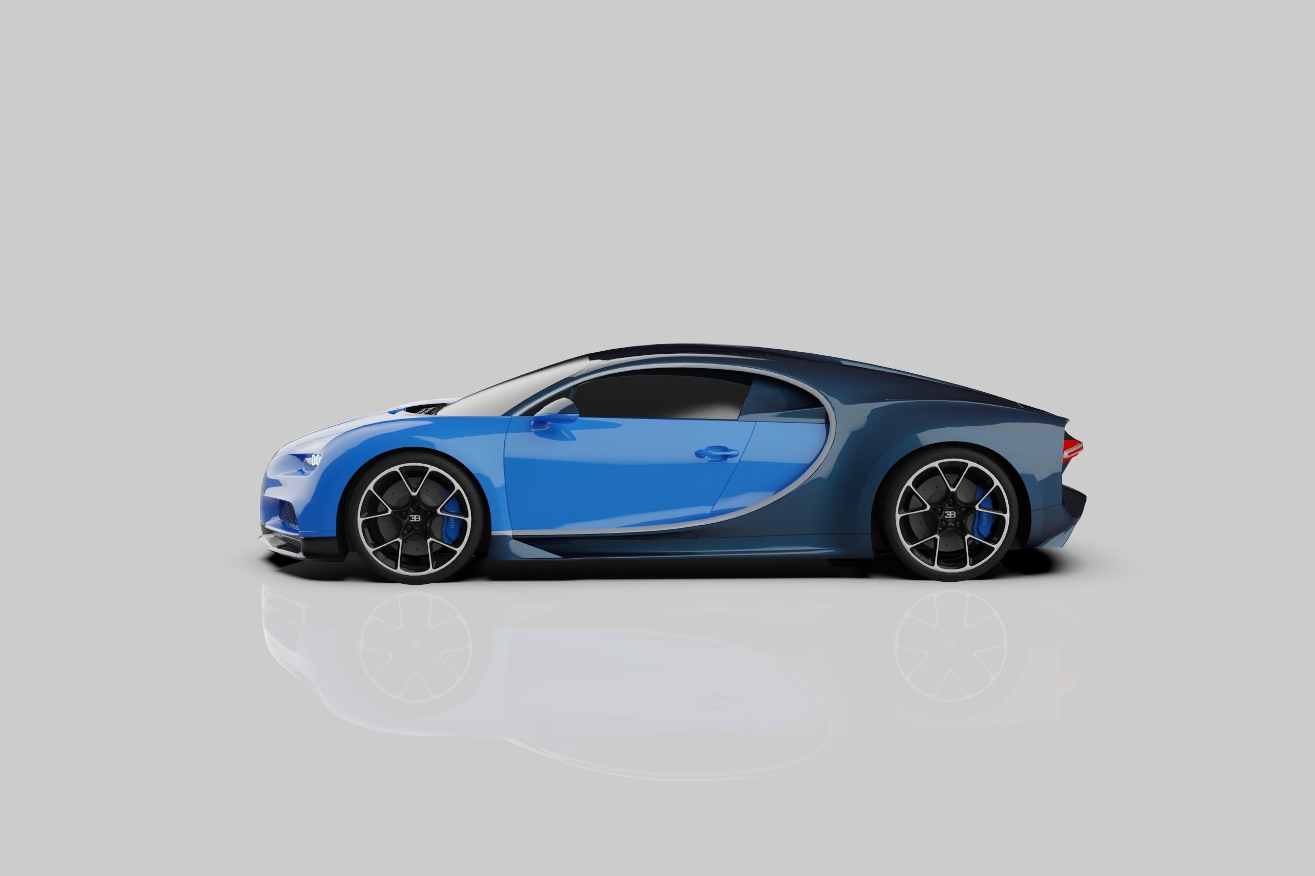 Bugatti Chiron Low-poly 3D model_2