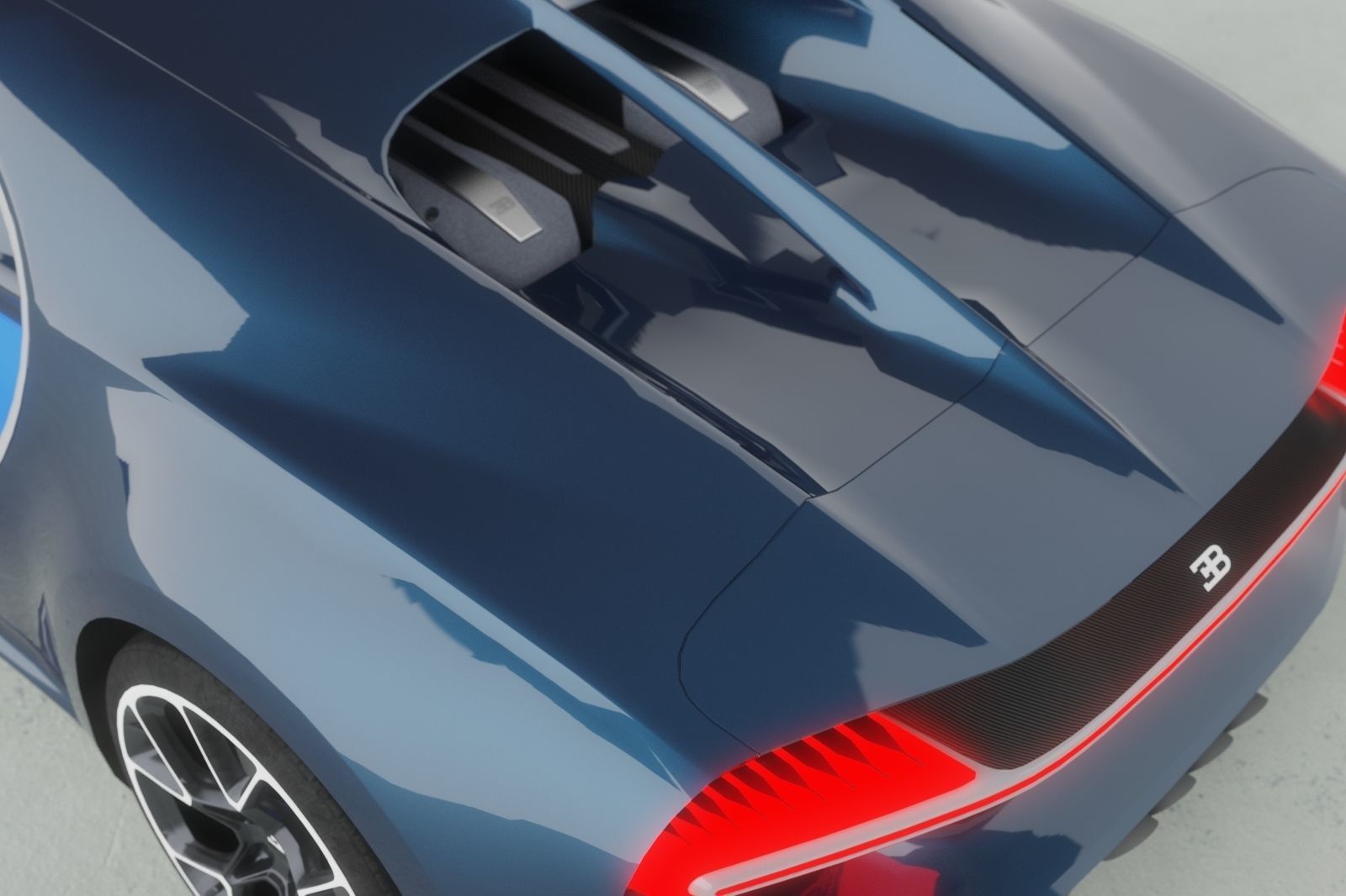 Bugatti Chiron Low-poly 3D model_7