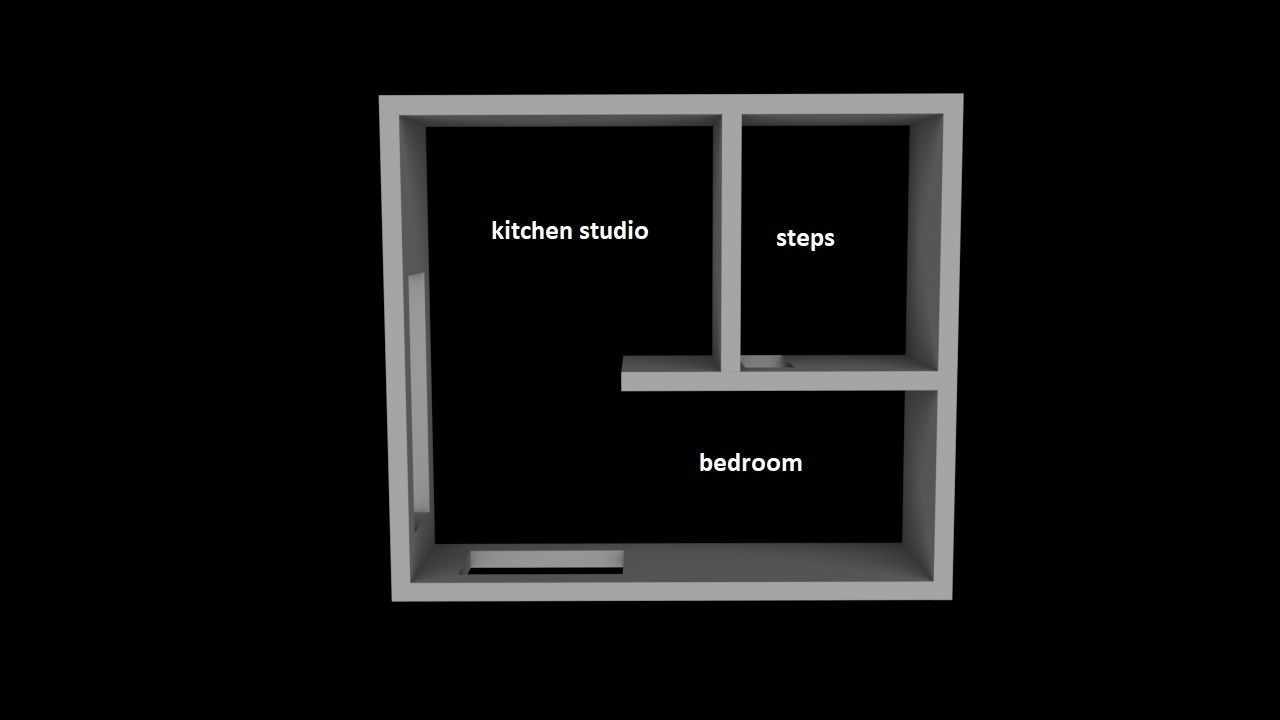 House model for future modeling yourself Low-poly 3D model_1