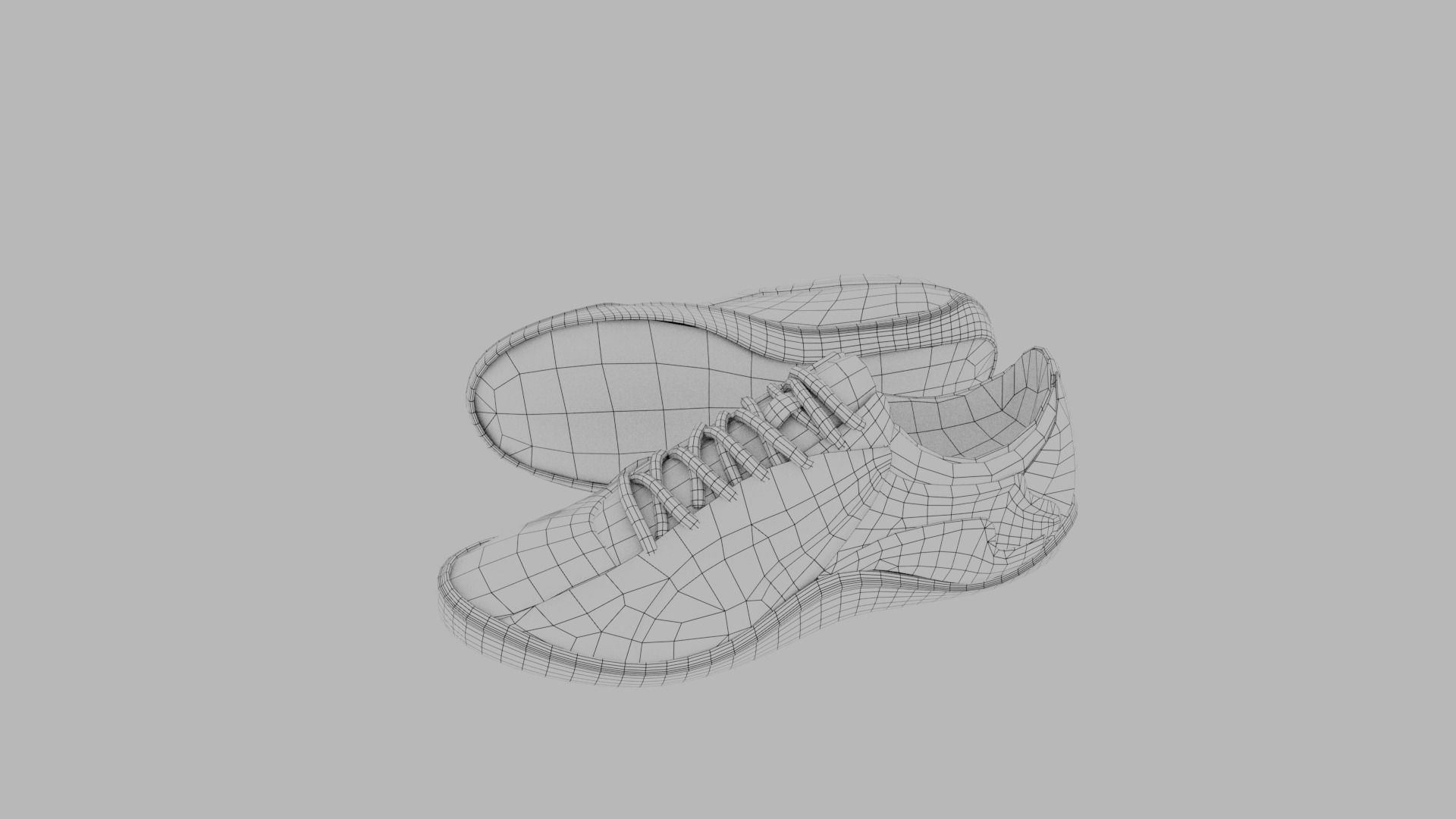 Shoes red future lowpoly Low-poly 3D model_6