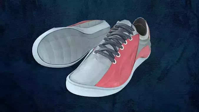 Shoes red future lowpoly Low-poly 3D model
