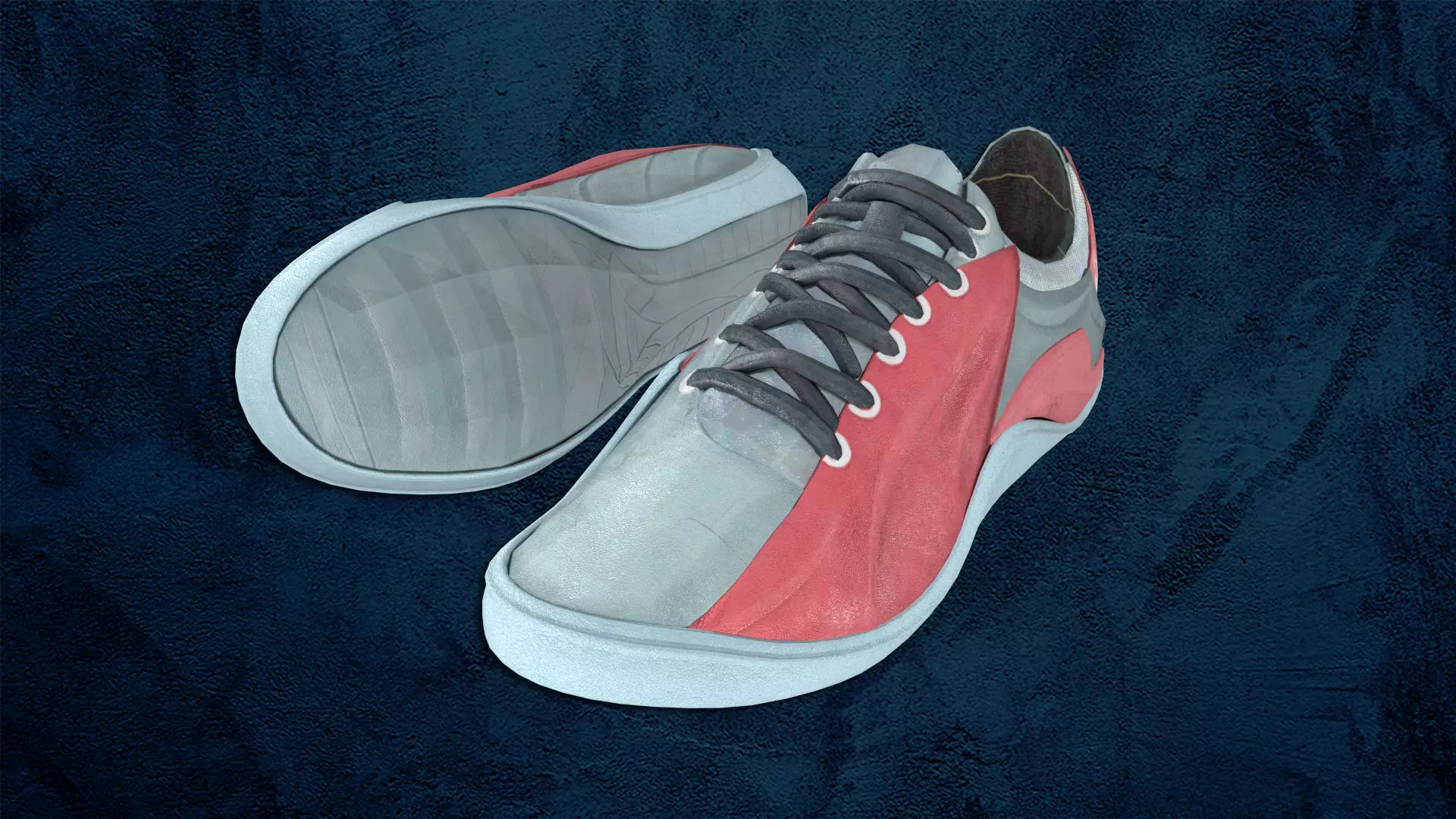Shoes red future lowpoly Low-poly 3D model_0