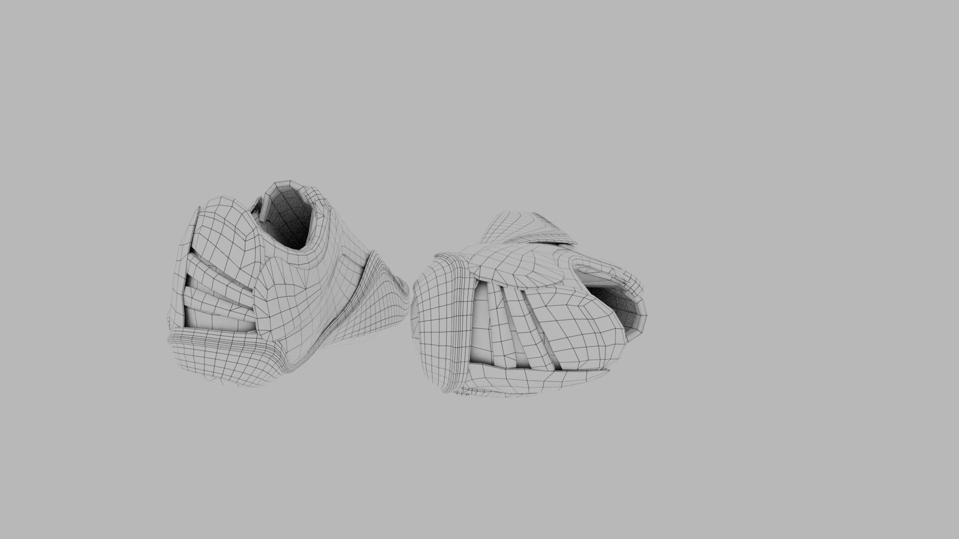 Shoes red future lowpoly Low-poly 3D model_7