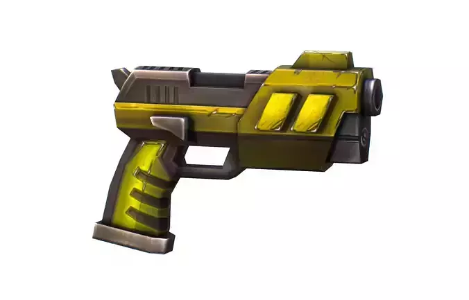LowPoly SciFi Cartoon Pistol Gun