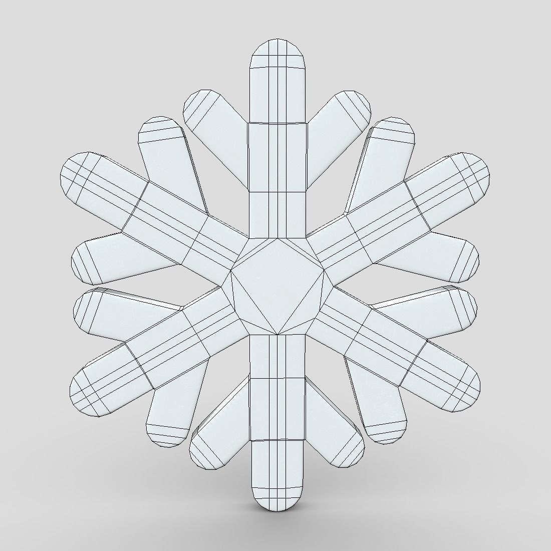 cc0 - Snowflake Free low-poly 3D model_4