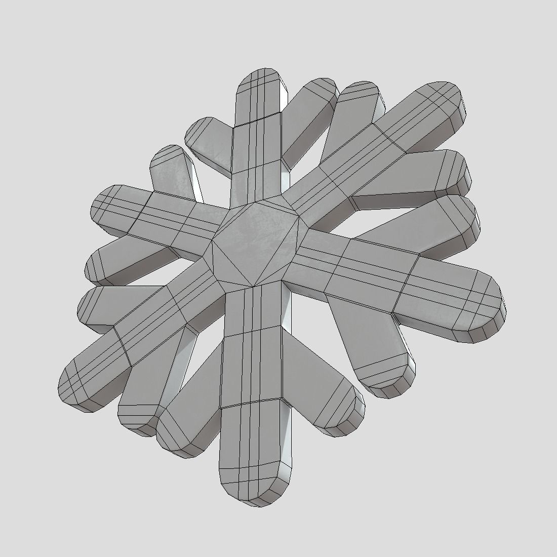 cc0 - Snowflake Free low-poly 3D model_10