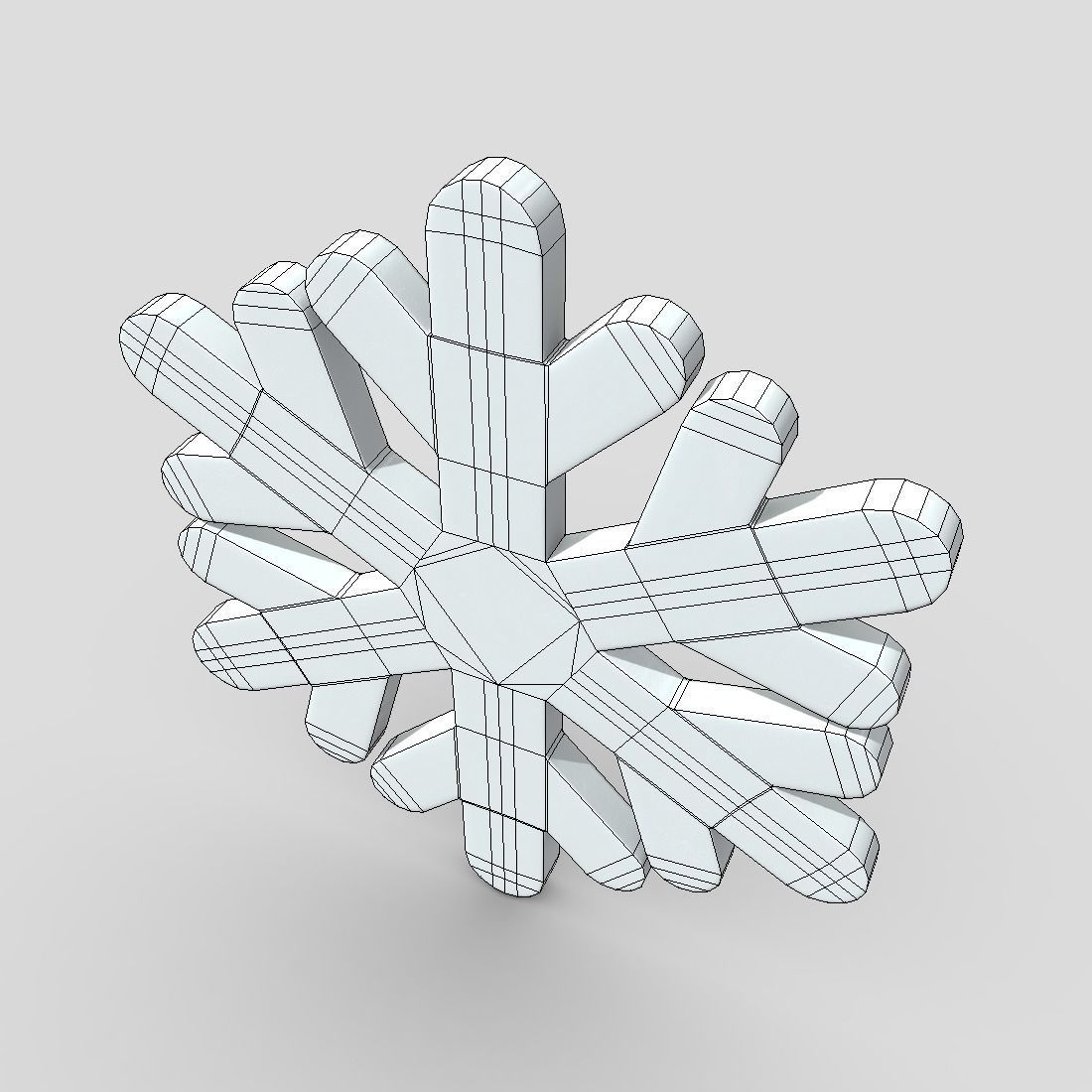 cc0 - Snowflake Free low-poly 3D model_6