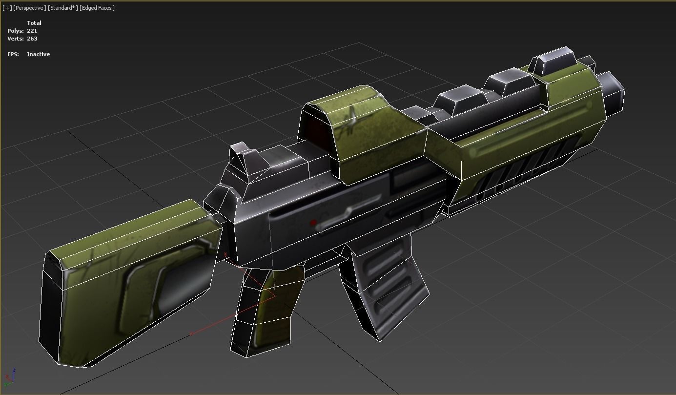 LowPoly Sci-Fi Cartoon Assault Rifle Future Low-poly 3D model_8