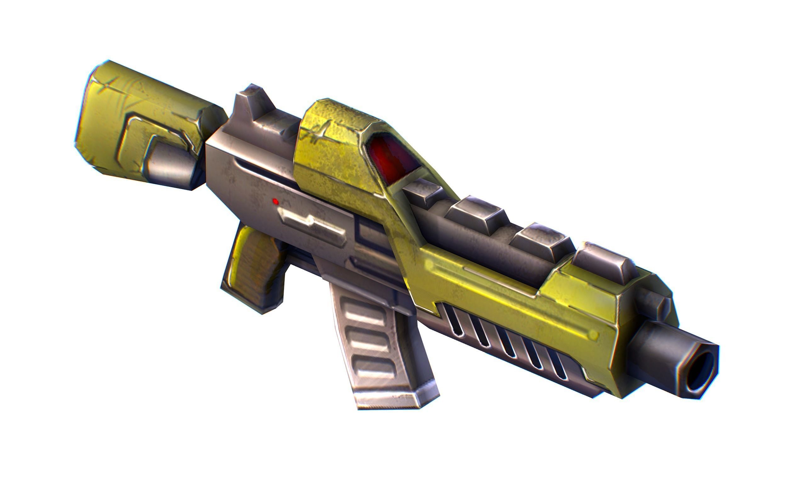 LowPoly Sci-Fi Cartoon Assault Rifle Future Low-poly 3D model_1