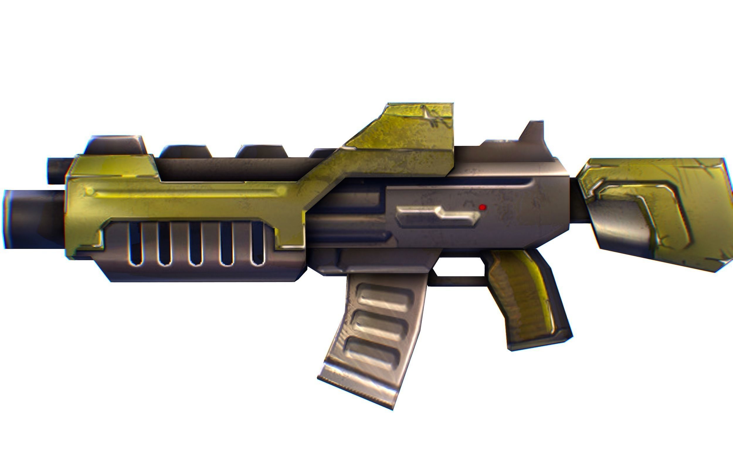 LowPoly Sci-Fi Cartoon Assault Rifle Future Low-poly 3D model_3