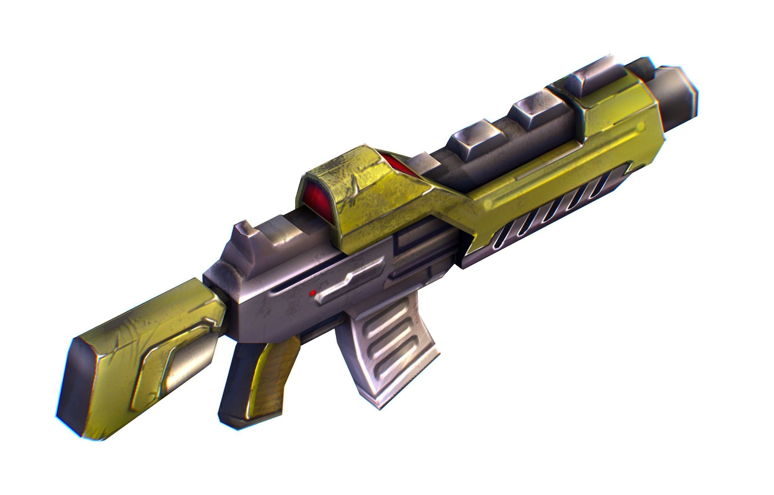 LowPoly Sci-Fi Cartoon Assault Rifle Future Low-poly 3D model_5