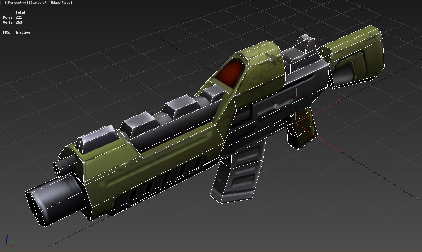 LowPoly Sci-Fi Cartoon Assault Rifle Future Low-poly 3D model_7