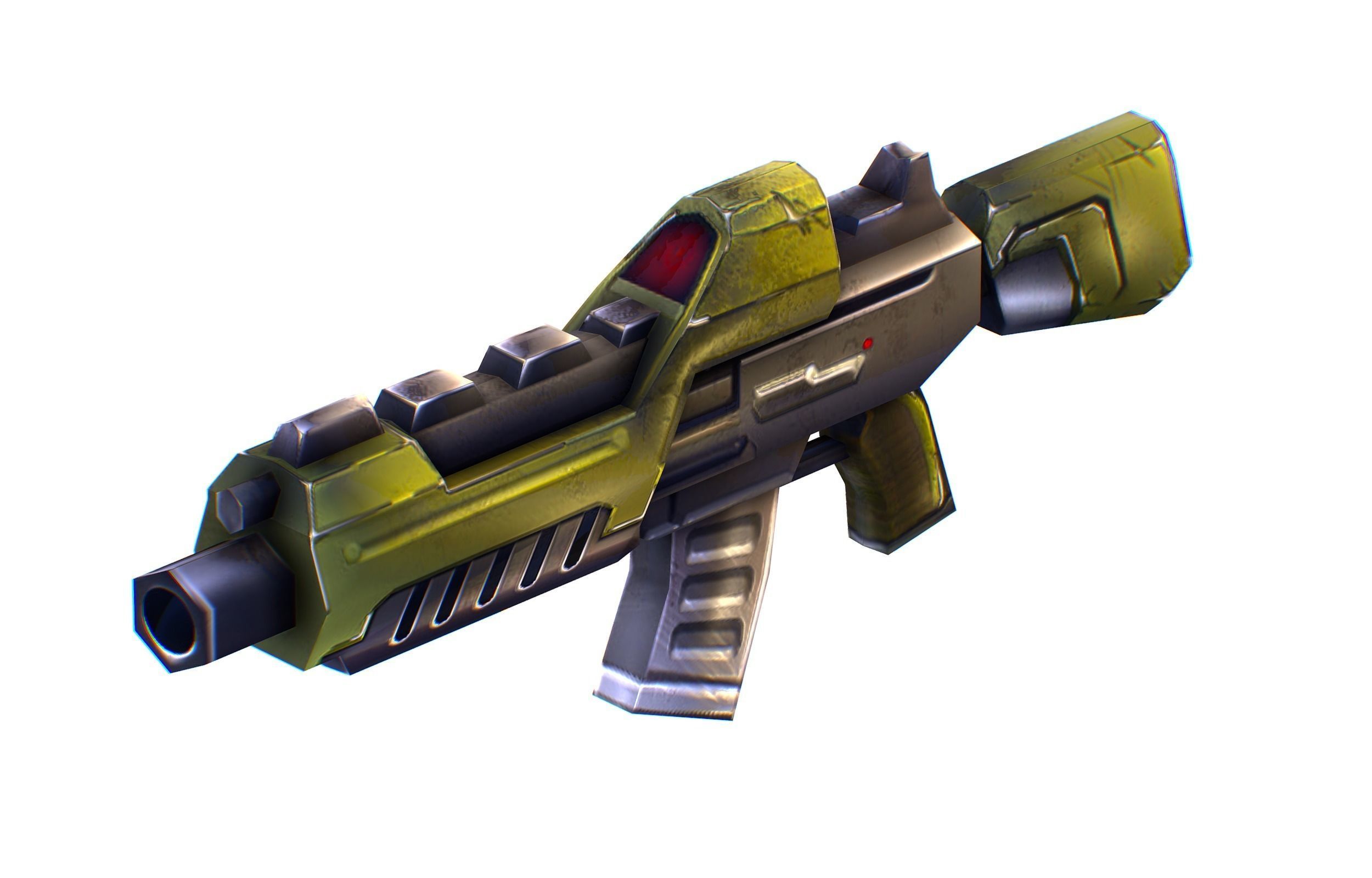 LowPoly Sci-Fi Cartoon Assault Rifle Future Low-poly 3D model_2