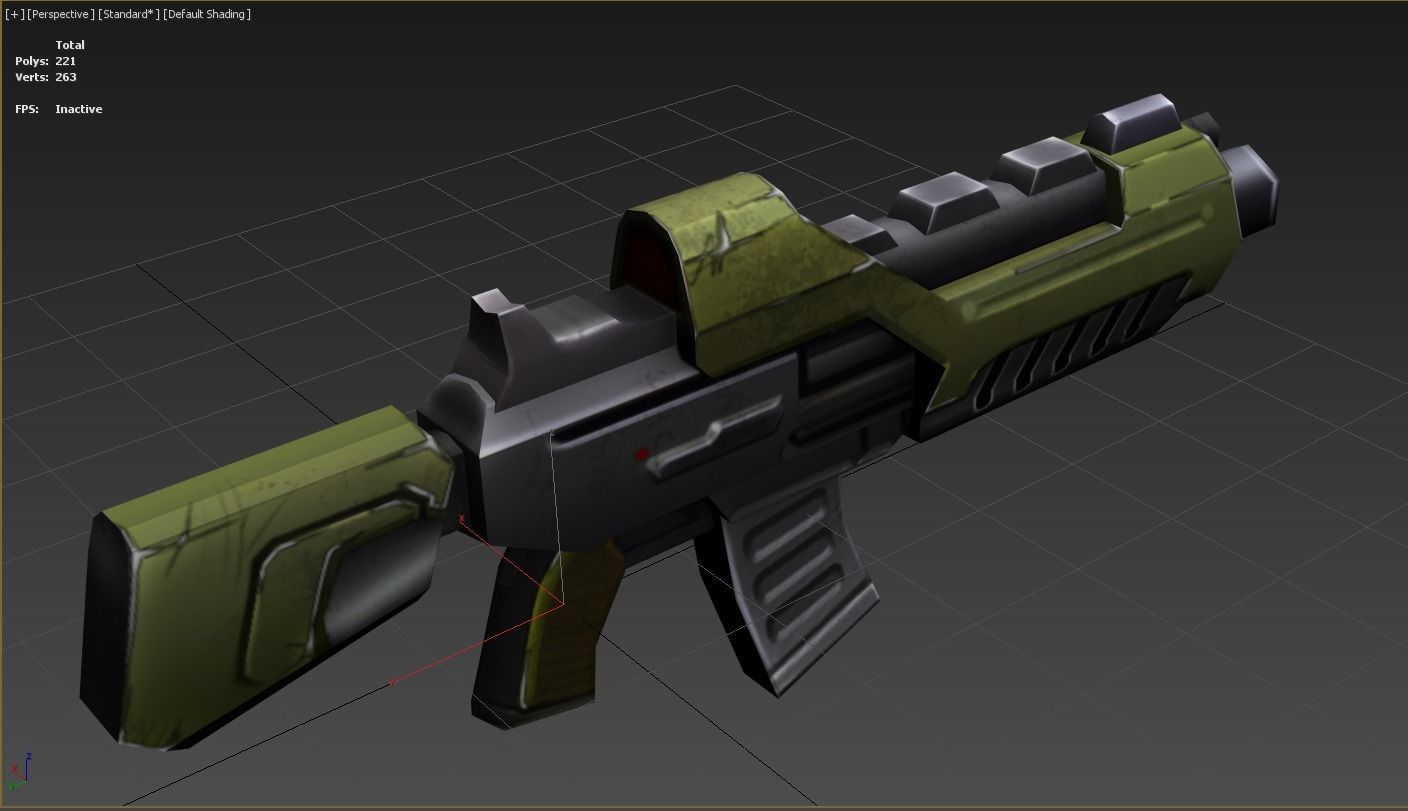 LowPoly Sci-Fi Cartoon Assault Rifle Future Low-poly 3D model_6