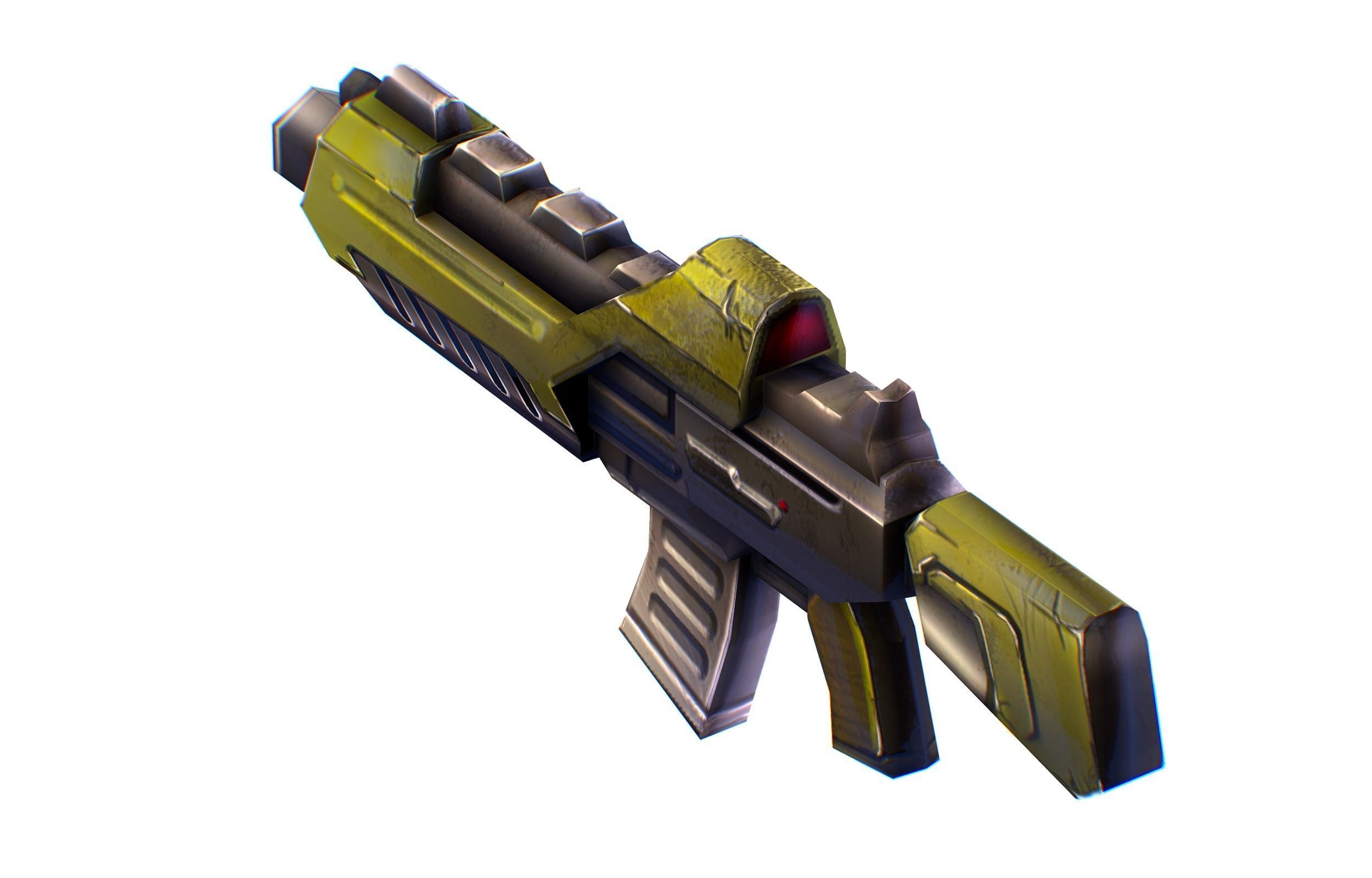 LowPoly Sci-Fi Cartoon Assault Rifle Future Low-poly 3D model_4