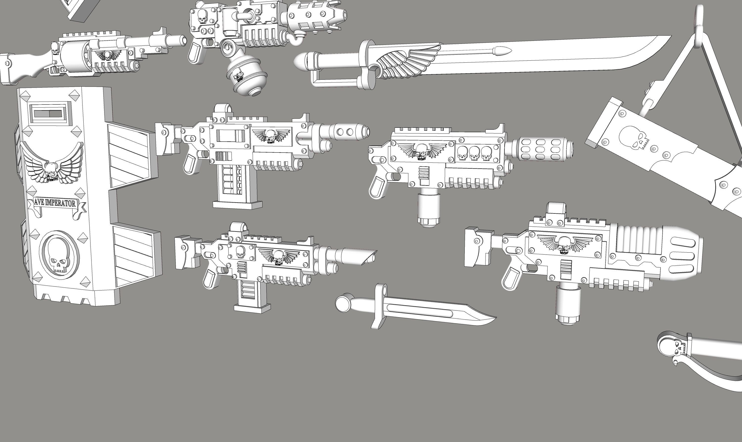 Far Future Imperialist weapons kit V2 3D print model_4