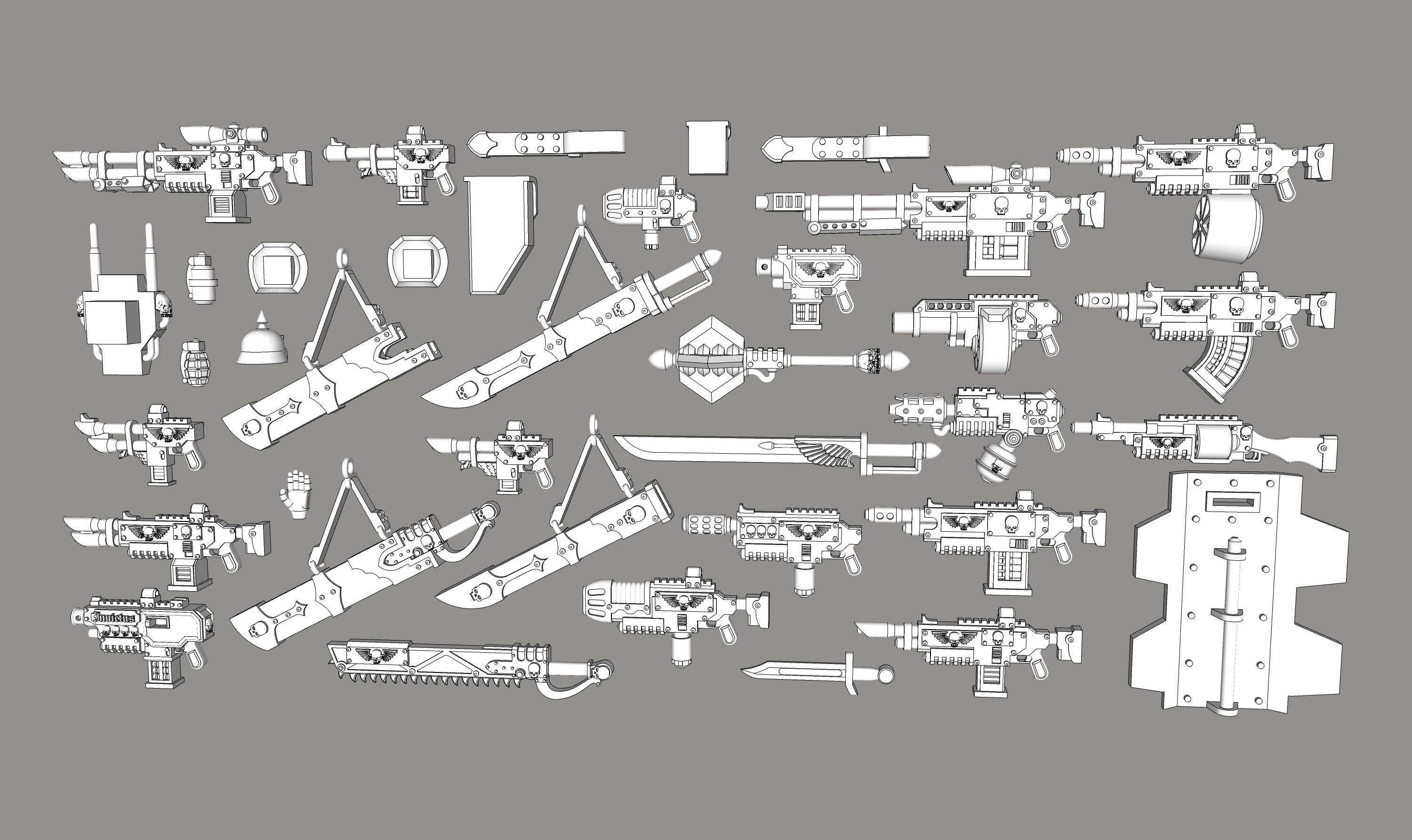 Far Future Imperialist weapons kit V2 3D print model_1